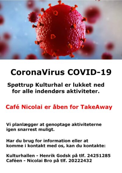 Corona virus Covid-19 plakat lukket aflyst marts2021 Corona virus Covid-19 plakat lukket aflyst marts2021